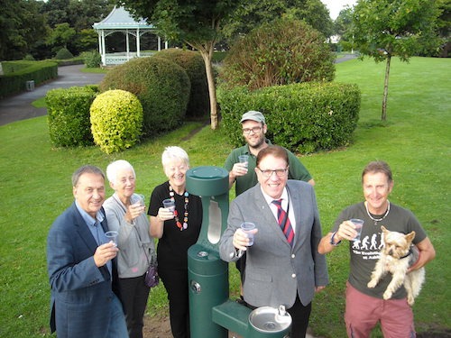 Councillors enjoying the new MIW Halsey Taylor Water Fountain