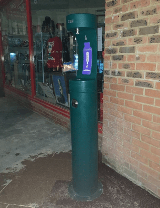 New outdoor vandal-resistant bottle refill station in Sidcup