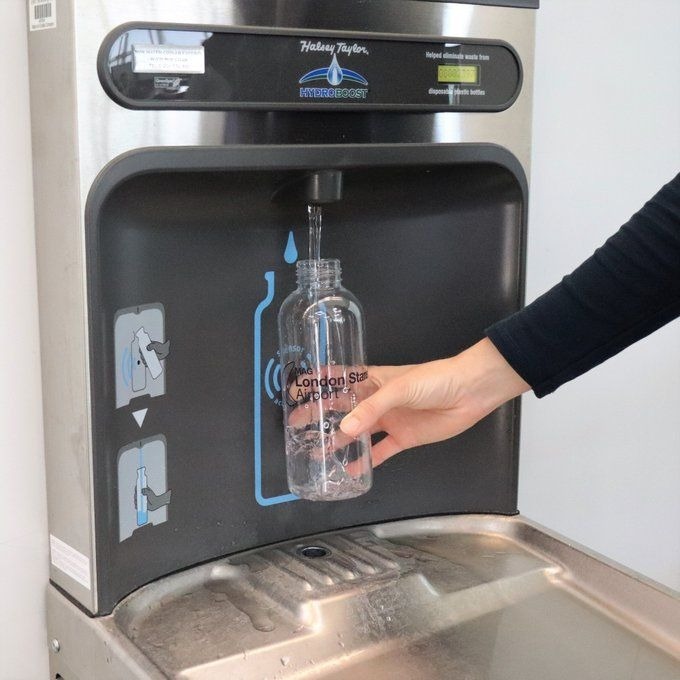 New WRAS approved bottle refill station in London Stansted Airport