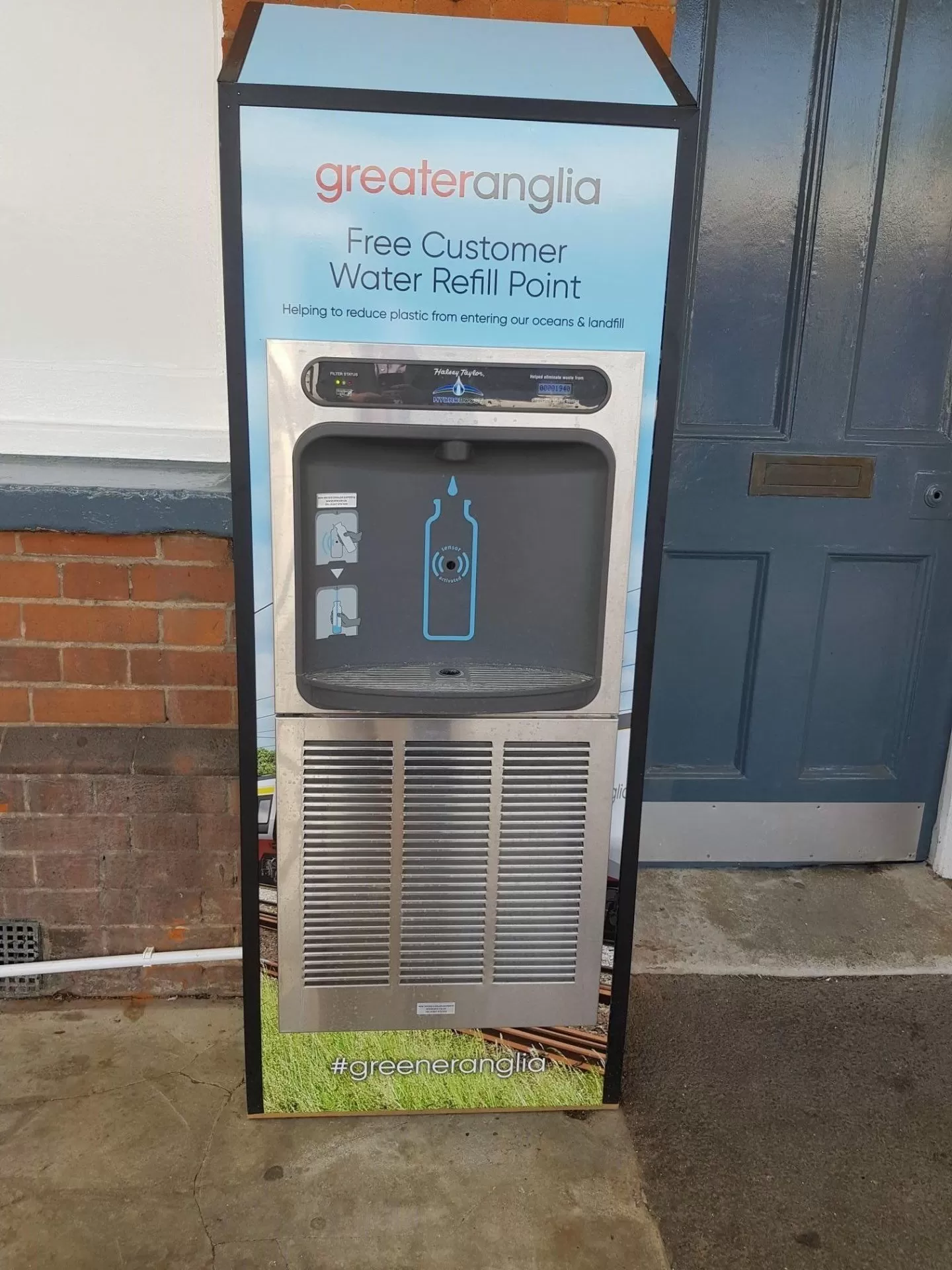 New branded Greater Anglia bottle refill station 