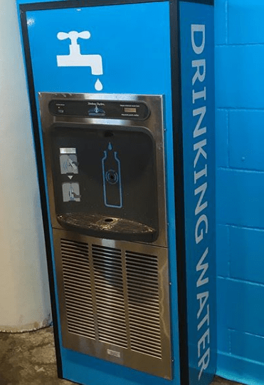 Blue Wembley drinking fountain