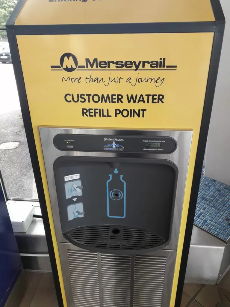 New branded Merseyrail bottle refill station 