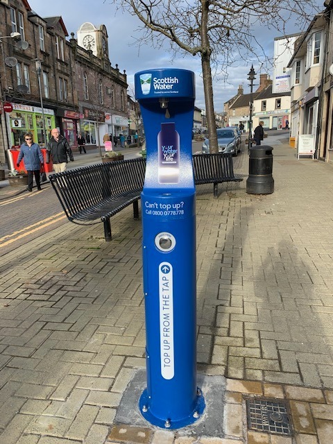 Bottle refill station installed by Scottish Water in Alloa Highstreet 