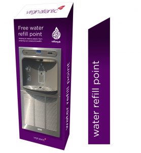 MIW and Virgin Atlantic Contactless water cooolers